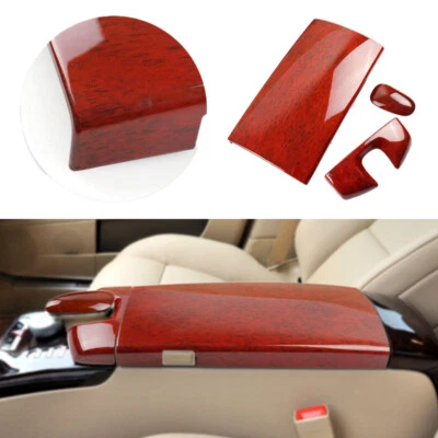 Red wood Texture Console Armrest Box Cover For Mercedes Benz S Class W221 08-12 - Image 1 of 4