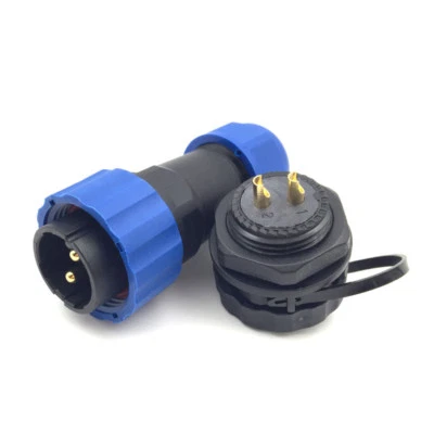 SD20 2Pin Panel Mount Waterproof  Plug Socket ,Electrical Wire Cable Connector - Image 1 of 4