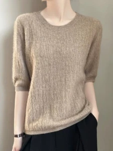 Early spring jacquard three-quarter sleeve thin knitted sweater for women - Picture 1 of 11