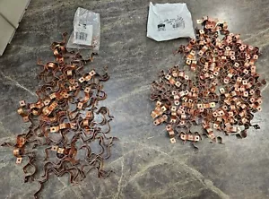 (LOT OF 376) Copper Plumbing 1/2" & 3/4" Pipe Straps Clamps Copper 2-Strap - Picture 1 of 3