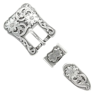 Набор из (2) антикварных серебряных пряжек для декора родео в стиле вестерн ковбой/ковбой - Изображение 1 из 2