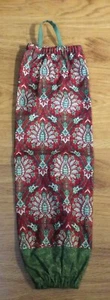 Hand/Homemade Plastic Grocery Bag Holder;Red/Green Damask (#C)FREE SHIP - Picture 1 of 3