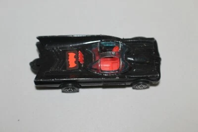 Vintage Batmobile Toy Diecast Corgi Juniors Batman 1976 DC Comics Car Black Red - Image 1 of 4