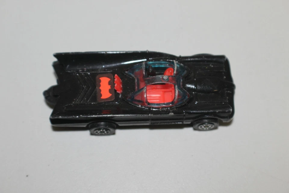 Vintage Batmobile Toy Diecast Corgi Juniors Batman 1976 DC Comics Car Black Red - Image 1 of 4