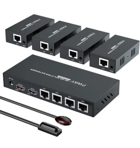 Extensor divisor PWAYTEK HDMI 1x4 HD 4K @60Hz sobre CAT5/CAT6/CAT7 - Imagen 1 de 7