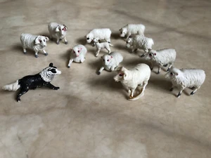 Selection of vintage Britain's farm type sheep (non Britains) with sheep dog - Picture 1 of 8