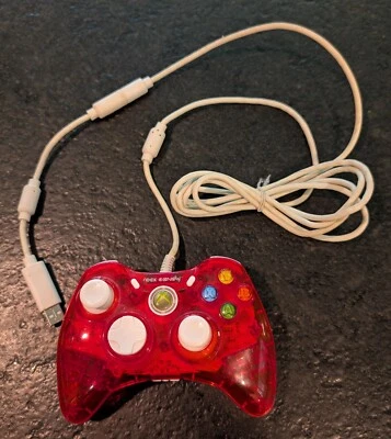 Rock Candy wired controller for XBOX 360 red (clear), used for parts - Image 1 of 4