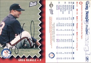 Greg Keagle Signed 1997 Best Toledo Mud Hens #25 Card Toledo Mud Hens Auto AU