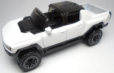 2022 风火轮 GMC HUMMER EV 白色 1: 64 压铸 3 英寸皮卡车黑色 — 第 1/4 张图片