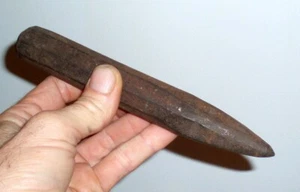 LARGE VERY PRIMITIVE ANTIQUE HAND FORGED BLACKSMITHED IRON PUNCH TOOL - Picture 1 of 10
