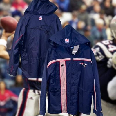 Chaqueta Adidas de los New England Patriots con capucha cremallera completa para hombre talla M de colección Foto 1 de 4
