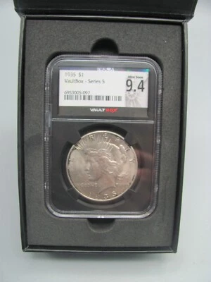 1935 $1 Peace Dollar VaultBox Series 5 Mint State 9.4 (MS 64) - Image 1 of 4