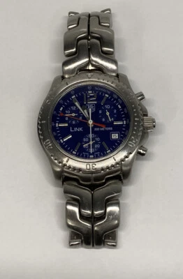 Tag Heuer Link Tachymeter CT1110-0 男式 不锈钢 石英腕表 - 蓝色 — 第 1/4 张图片