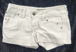 Buffalo David Bitton weiße Mini Shorts Damen 27 Chrissy Y2K Stretch niedrige Leibhöhe - Bild 1 von 9