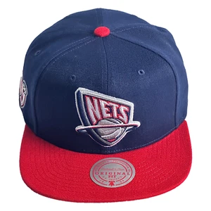 Cappello snapback Mitchell & Ness New Jersey Nets legno duro classico core laterale blu navy - Foto 1 di 10