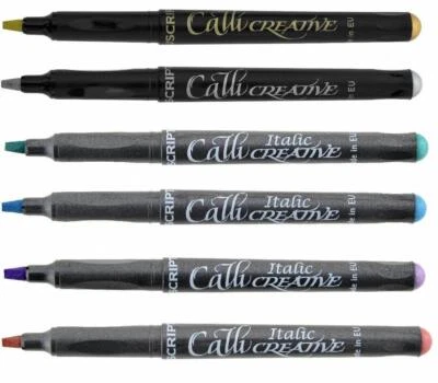 Manuscript Calligraphy Pens - Metallic Callicreative Italic Markers Med nib