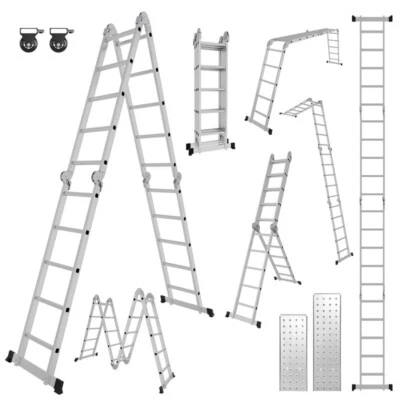 Klappleiter Teleskopleiter Multifunktionsleiter Leiter Mehrzweckleiter 4x4/4x5 - Bild 1 von 4