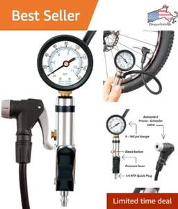 Universal Bicycle Tire Inflator Gauge - Auto-Select Valve Type - 0-160 psi Range - Picture 1 of 7