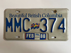 1988 British Columbia License Plate