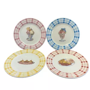 Sundae Ice Cream Pie Colorful Dessert Plates-Set Of 4 by Century Rare HTF EUC - Picture 1 of 3
