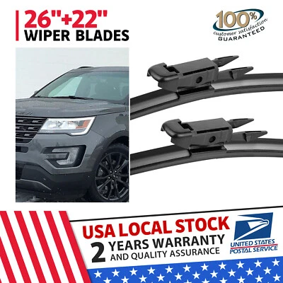 Nuevo limpiaparabrisas delantero para Ford Explorer 2010-2017 calidad OEM 26"+22" EE. UU. Foto 1 de 4