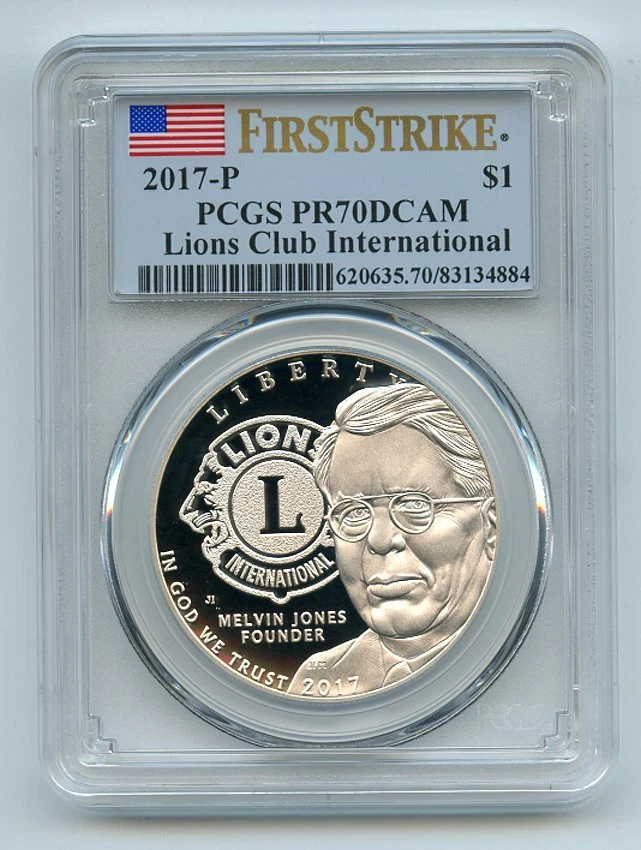 2017 P $1 Silver Lions Club International Commemorative PCGS PR70DCAM First Stri - Image 1 of 1