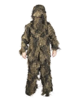 MIL-TEC Ghillie Suit "Anti Fire" 4PC. Basic woodl, Tarnanzug, Outdoor, Paintball -NEU-