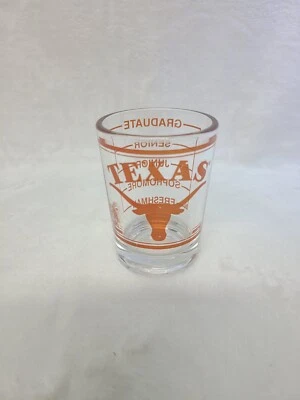 Texas Long Horns -Hook 'Em Horns 3 Oz Shot Glass With Class Rankings - Image 1 of 4