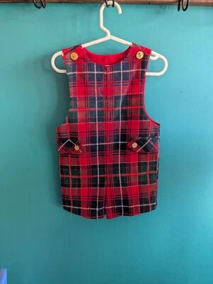 Mameluco corto clásico 3t vintage de tartán a cuadros mezcla de lana para niños pequeños Foto 1 de 4