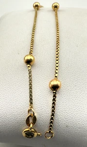 14k Solid Gold Box and Ball Petite Anklet or Bracelet 8"L  SALE-SAVE  500  #2110 - Picture 1 of 10