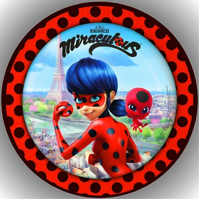 MARKENLOS Colocador de tartas cumpleaños fiesta imagen de tartas fondant oblata milagrosa Ladybug P8