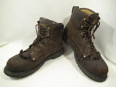 Botas de trabalho Carolina tamanho 11,5 D sapatos de couro tarefas de trabalho com cadarço - Imagem 1 de 4