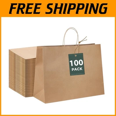 Bolsas de papel marrón ecológicas - 100 piezas para pequeñas empresas Foto 1 de 4