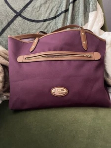 Coach Burgundy Canvas Handbag - Picture 1 of 5