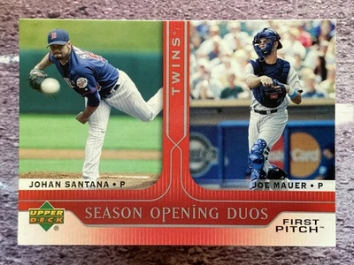 2005 Upper Deck Открытие Сезона Первой Подачи Дуэты Йохан Сантана Джо Мауэр #325 - Изображение 1 из 2