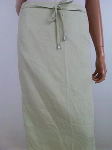 House Of Fraser Size 18 (46) Mint Long Maxi Skirt Linen Embroidery - Picture 1 of 5