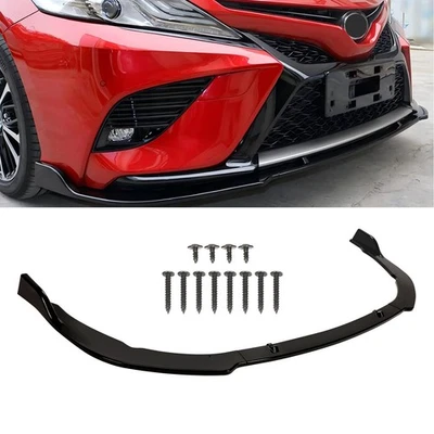 Divisor de alerón labial de parachoques delantero negro brillante para Toyota Camry SE XSE 2018-2020 Foto 1 de 4