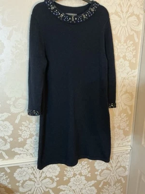 Laura Ashley Knitted Merino And Cashmere Wool Dress L36 ins 14 - Image 1 of 4