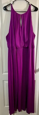 Maxi vestido largo morado con aberturas JLO Jennifer Lopez para mujer talla grande 3XL Foto 1 de 4
