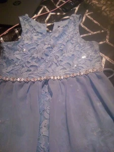 RMLA Little Girls Blue Dress Size 12 - Picture 1 of 3