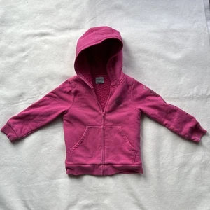 Carhartt Hoodie Girls 4 Pink Well Worn Sherpa Lined Sweatshirt Hooded Jacket Kid - Picture 1 of 6