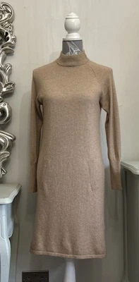 Peter Hahn Jumper Sweater Knit Dress Wool Cashmere Soft Casual UK10 High Neck  - Image 1 of 4