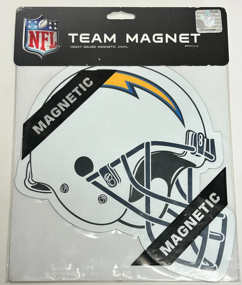Los Angeles Chargers Team Logo Helmet 8 Inch Car Magnet Heavy Magnetic Vinyl NOS - Image 1 of 1
