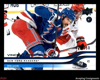 2025-26 Upper Deck Deluxe #117 Vincent Trocheck 022/250 RANGERS - Image 1 of 2