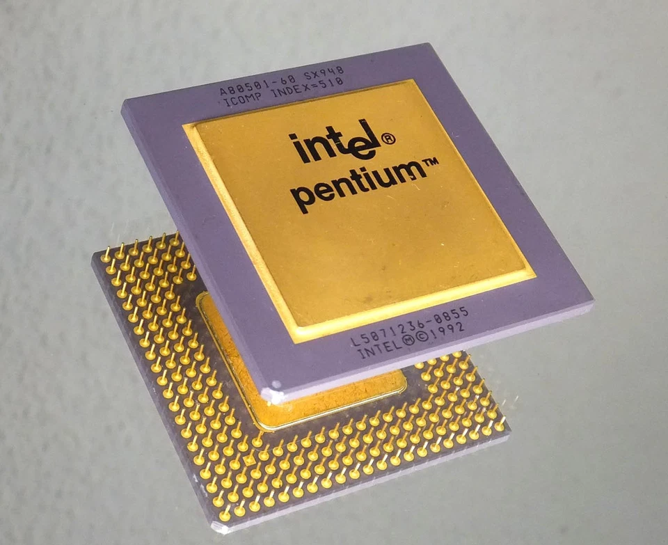 Intel Pentium 60 goldcap CPU für Sammler SX948 no FDIV Bug  A80501-60 - Bild 1 von 1