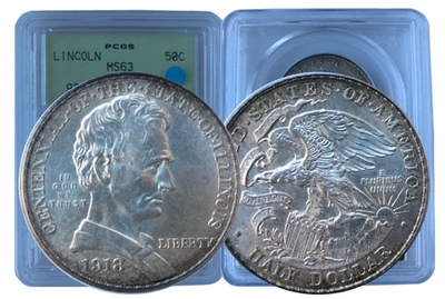 1918 Illinois Commemorative Half Dollar (Lincoln) [PCGS OGH MS63] - Image 1 of 4