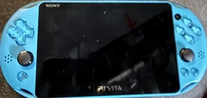 Sony PlayStation Vita Slim Blau Selten Gebraucht Gebraucht Getestet Funktioniert Super Mit Kabel - Bild 1 von 11