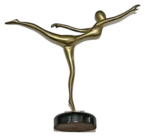 Antigua Figura Estatua Mujer Desnuda Art Deco Bronce Latón Dorado Original - 2 Lbs. - Imagen 1 de 13