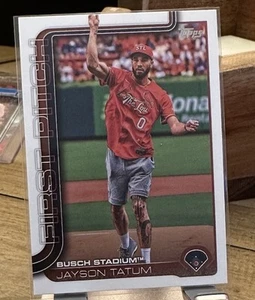 2025 Topps Baseball Series 1 #FP-5 Jayson Tatum First Pitch St. Louis Cardinals - Picture 1 of 2