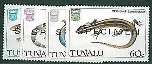 20571 - SELLOS: TUVALU - ESPÉCIMEN sobreimpresión ANIMALES: reptiles LAGARTOS - Imagen 1 de 1